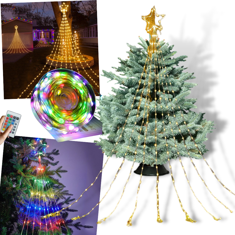 Juletrelys med fossefall design - Ozerty