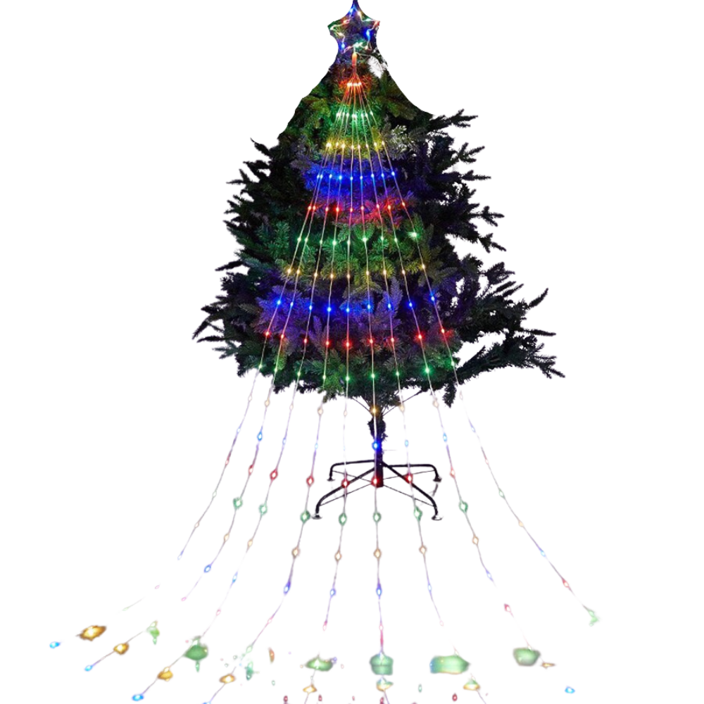 Christmas tree lights with waterfall design