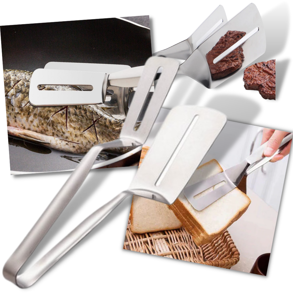 Stekespade og tang i rustfritt stål - Ozerty