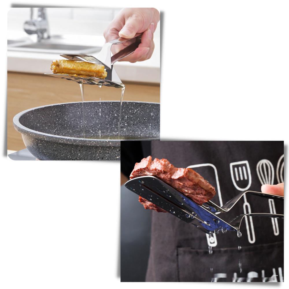 Stekespade og tang i rustfritt stål - Ozerty