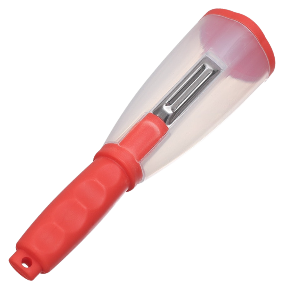 Frukt- og grønnsaksskreller med oppfanger