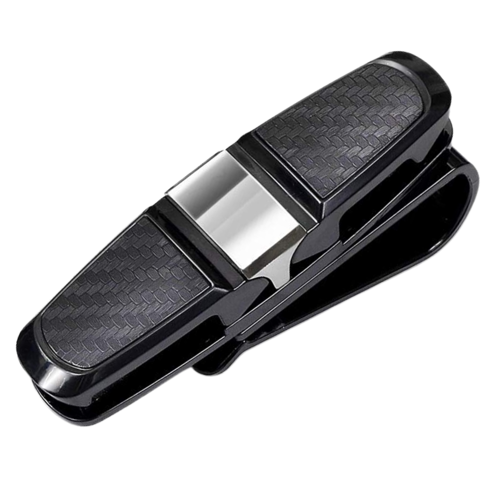 Solbrilleholder for bilvisir