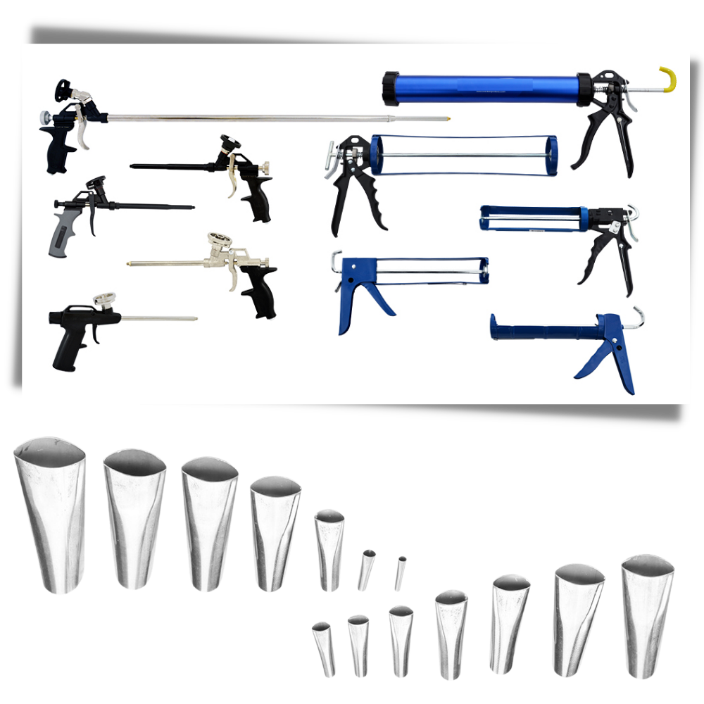 Sett med fugemunnstykker i rustfritt stål - Ozerty