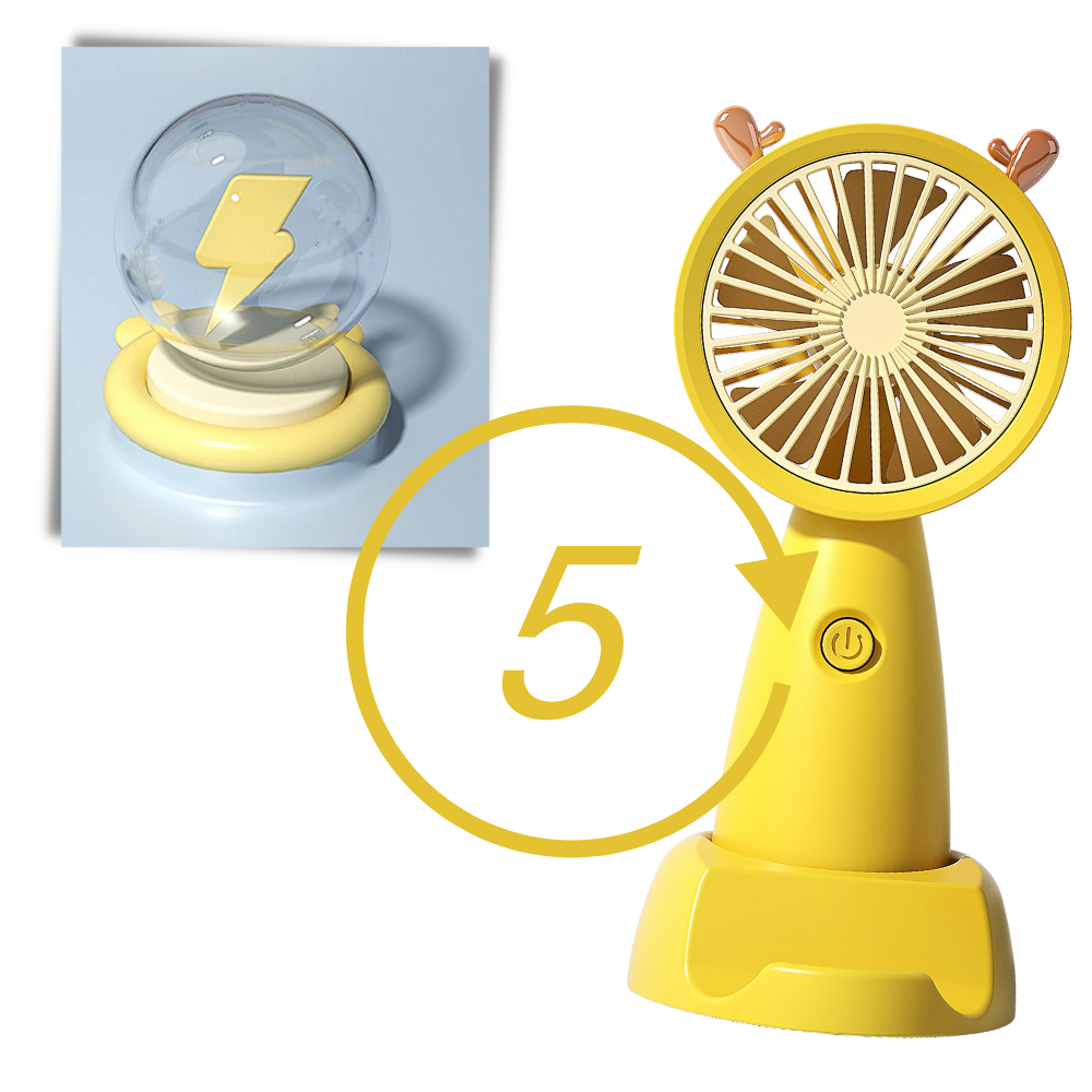 Mini USB-vifte med telefonholder - Ozerty