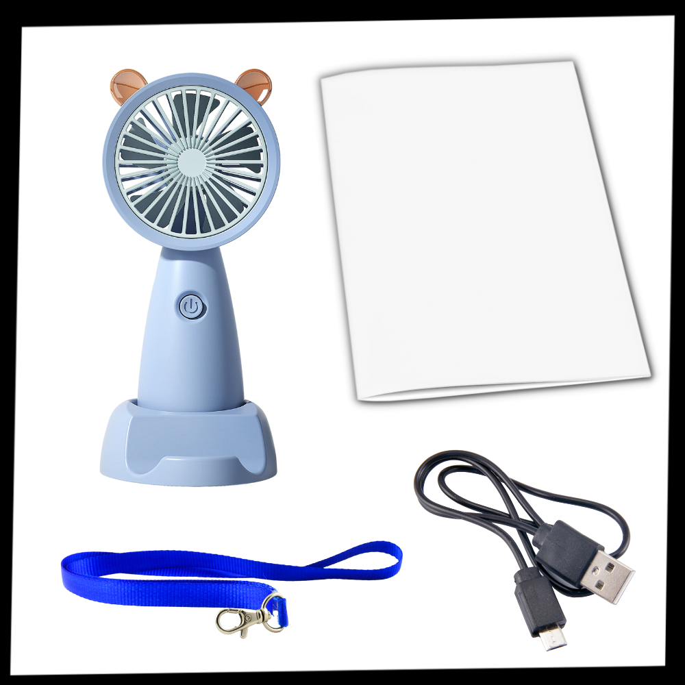 Mini USB-vifte med telefonholder - Ozerty