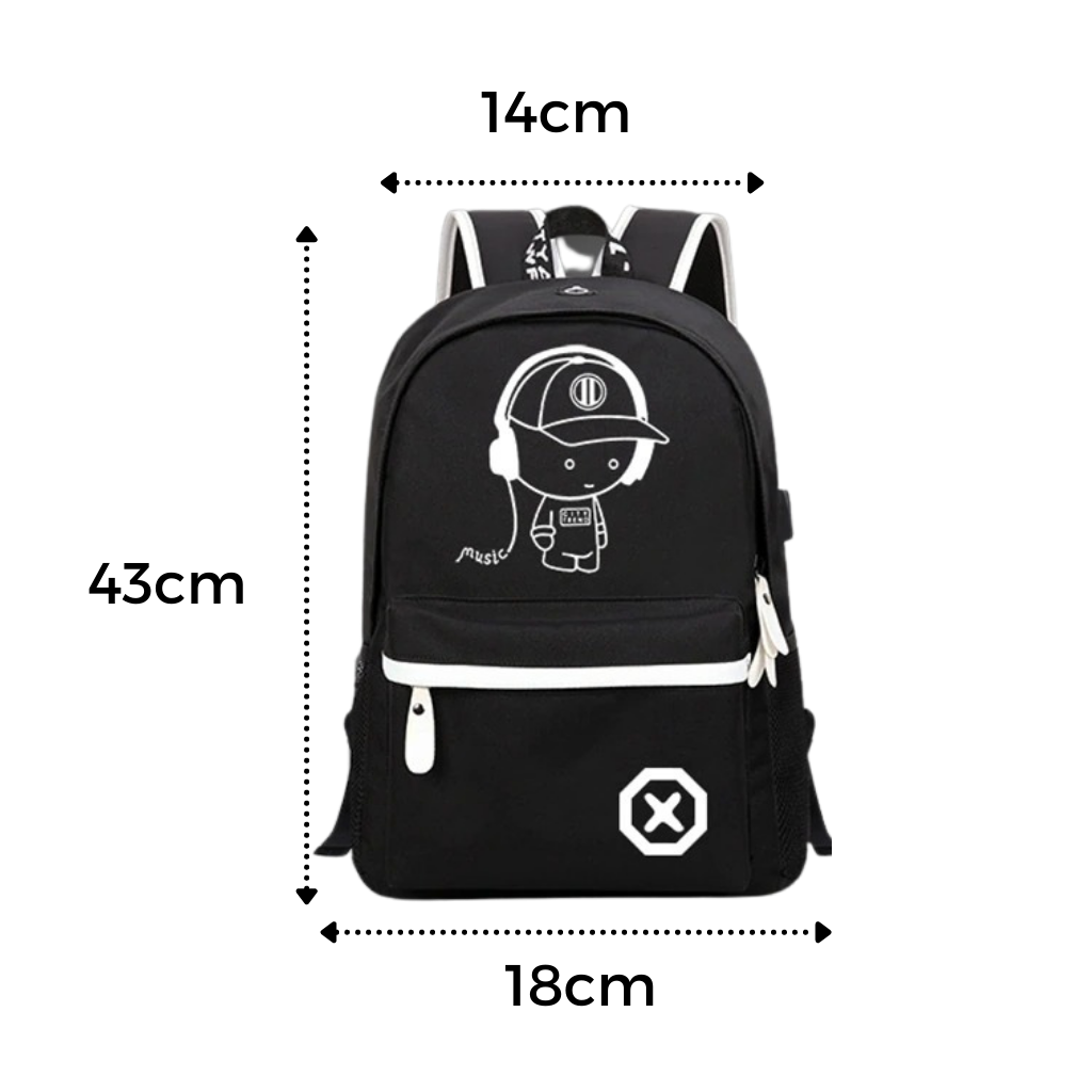 Lysende anime laptop ryggsekk - Ozerty