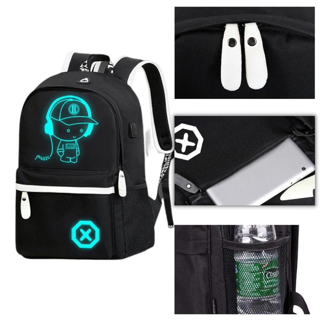 Lysende anime laptop ryggsekk - Ozerty