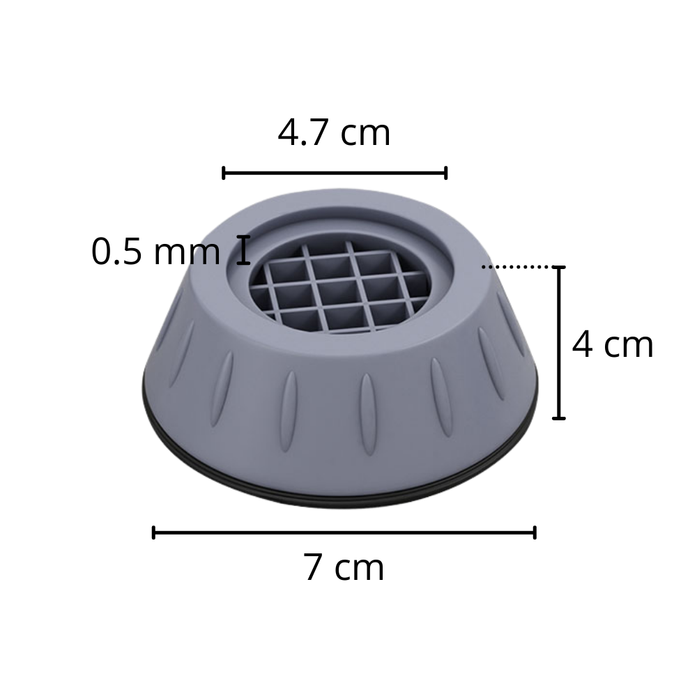 Pakke med 4 gummiføtter med antivibrasjon - Ozerty