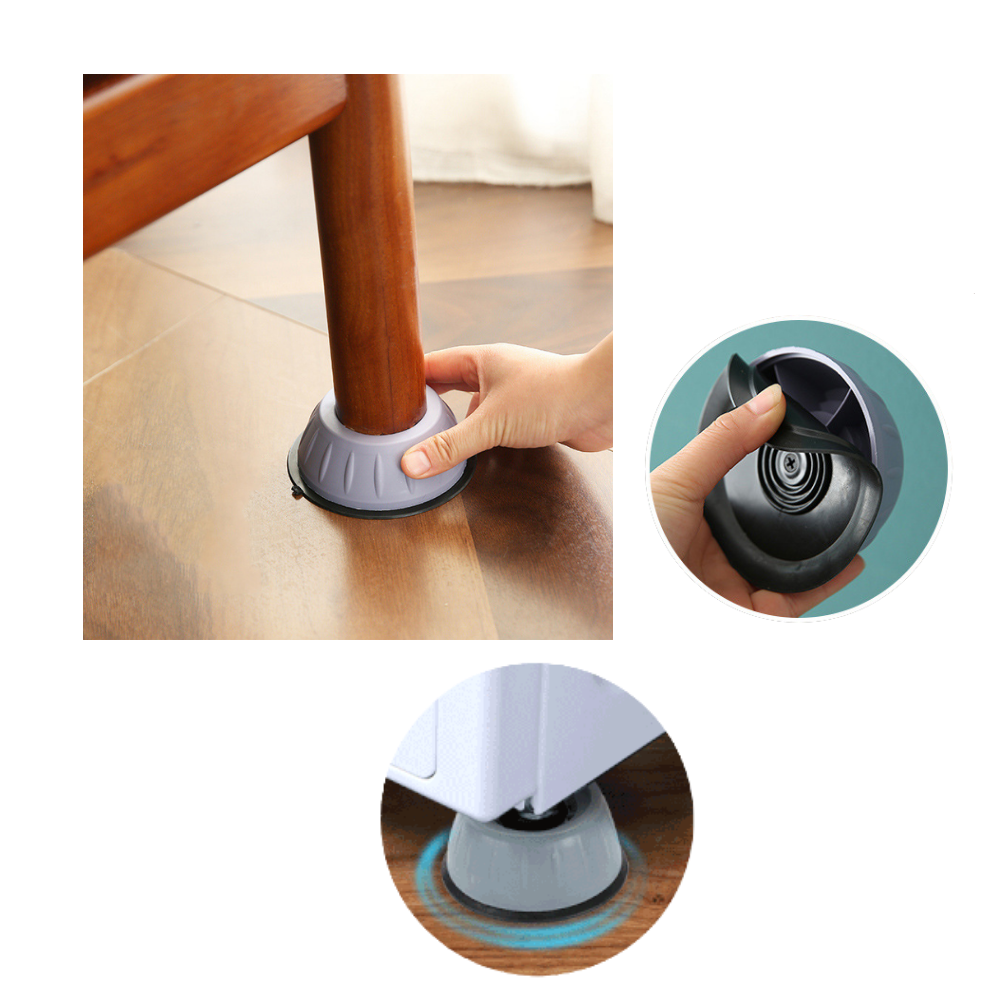 Pakke med 4 gummiføtter med antivibrasjon - Ozerty