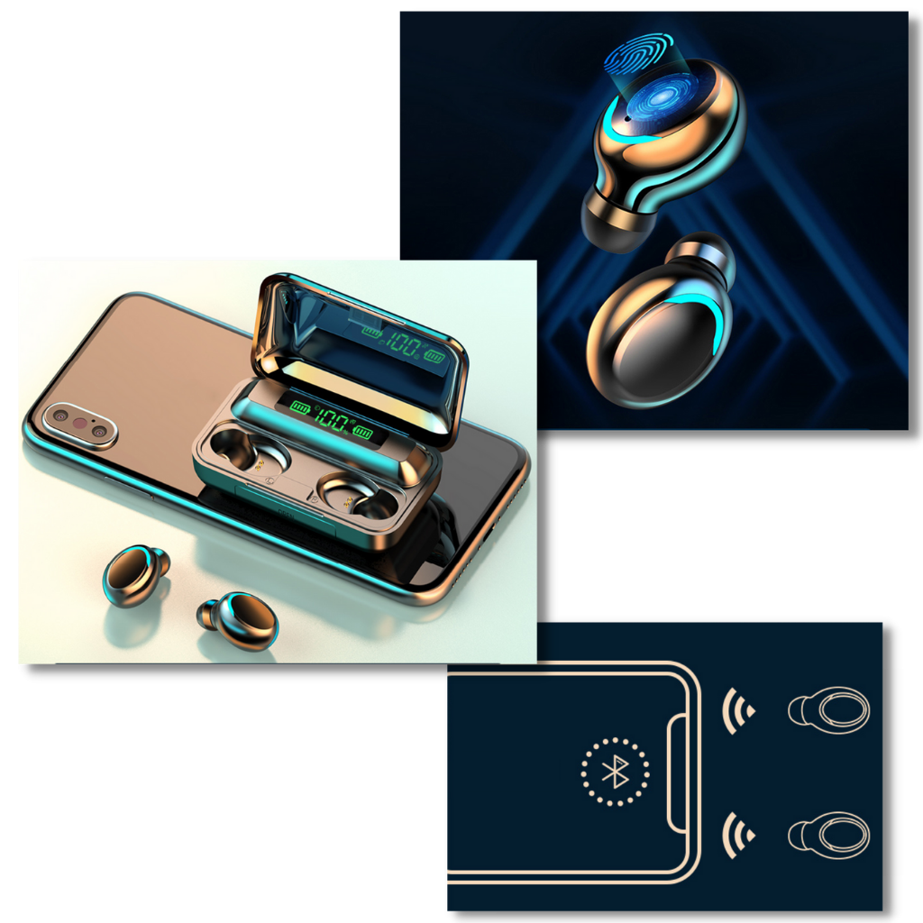 Bluetooth-øretelefoner med ladeboks - Ozerty