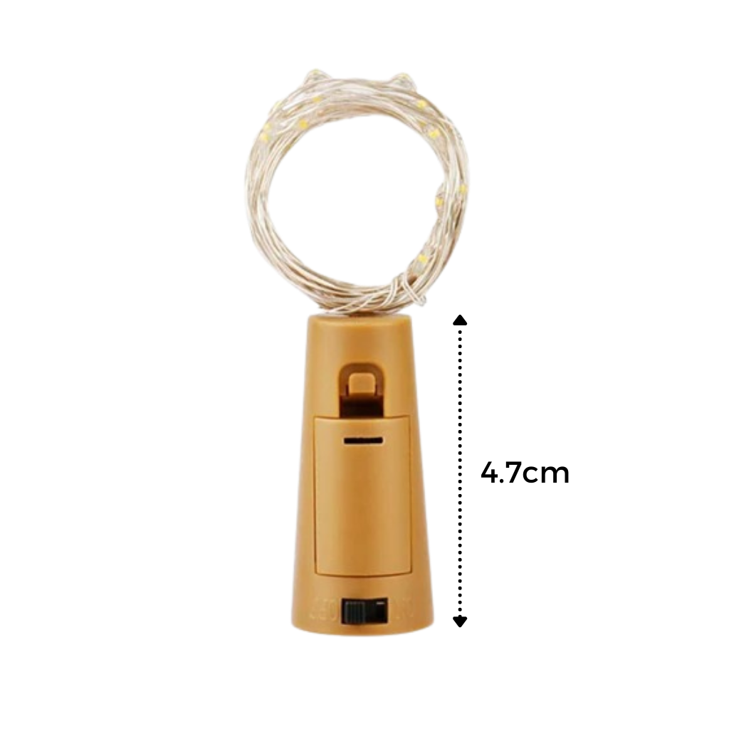 Flaske LED-lys med kork (pakke med 3 stk.) - Ozerty