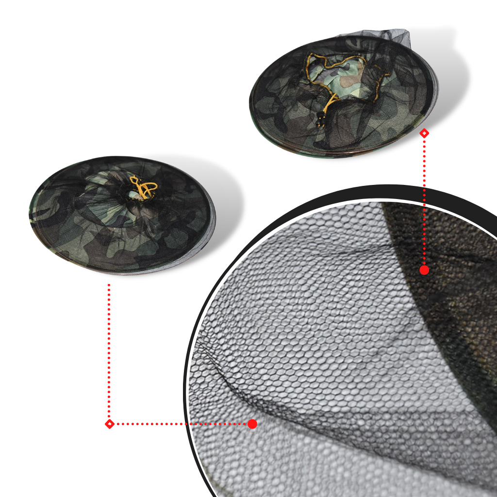 Kamuflasje birøkterhatt med nylonnett - Ozerty