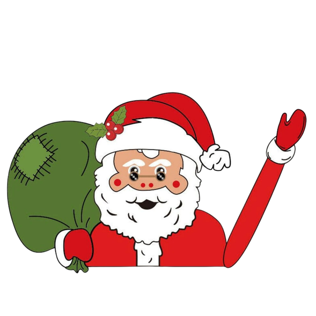 Windshield wiper stickers with a Christmas motif