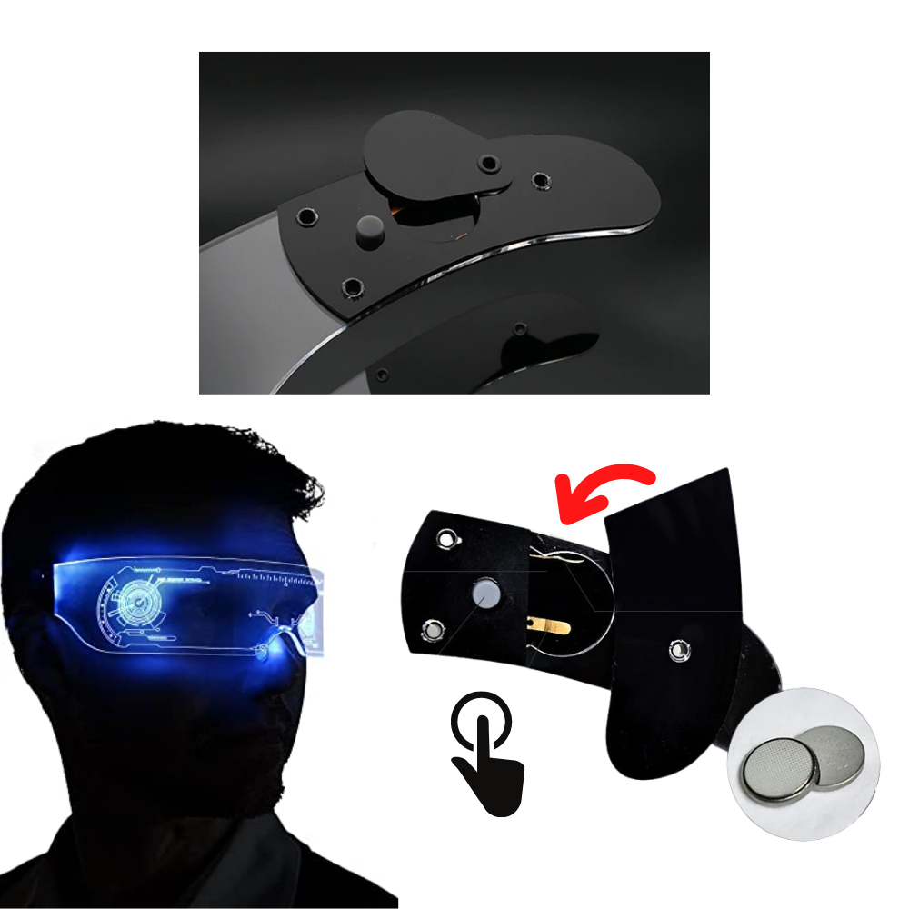 Lysende briller med fargerike LED-lys - Ozerty