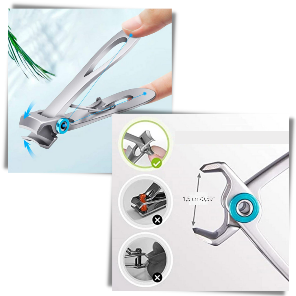 Negleklipper med bred kjeve i rustfritt stål - Ozerty