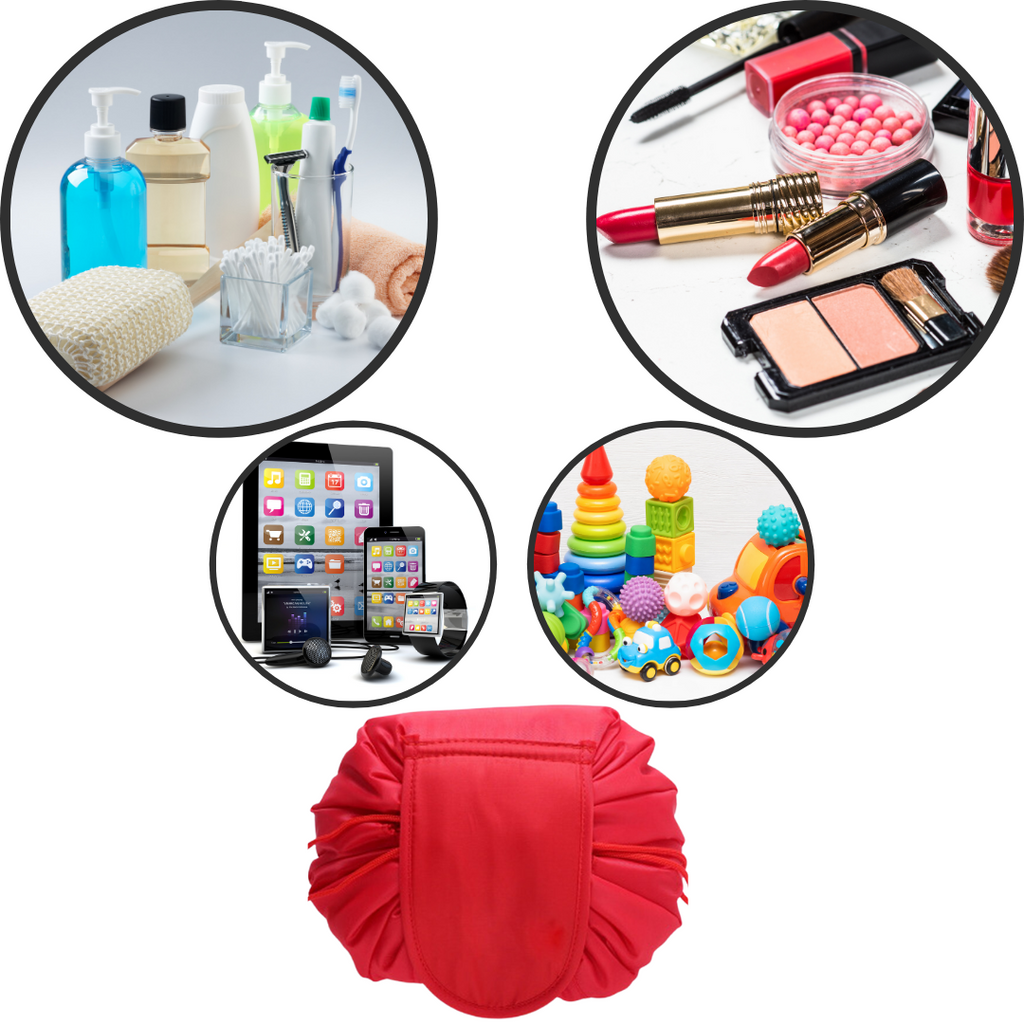 Sammenleggbar sminkeveske med snøring - Ozerty