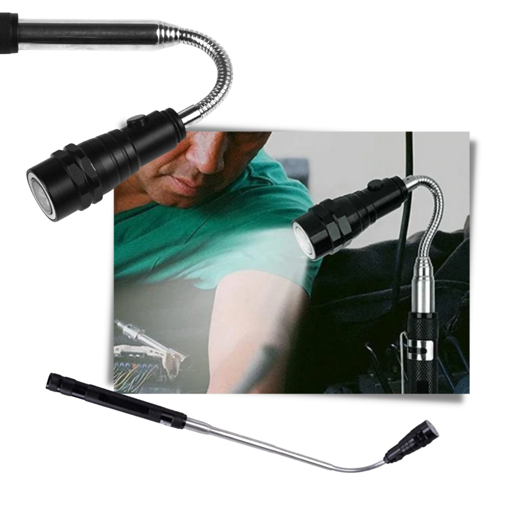 Teleskopisk magnetisk LED lommelykt  - Ozerty