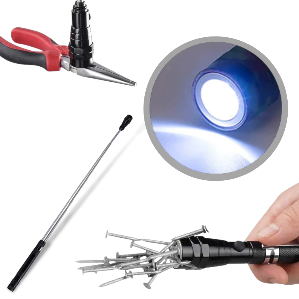 Teleskopisk magnetisk LED lommelykt  - Ozerty