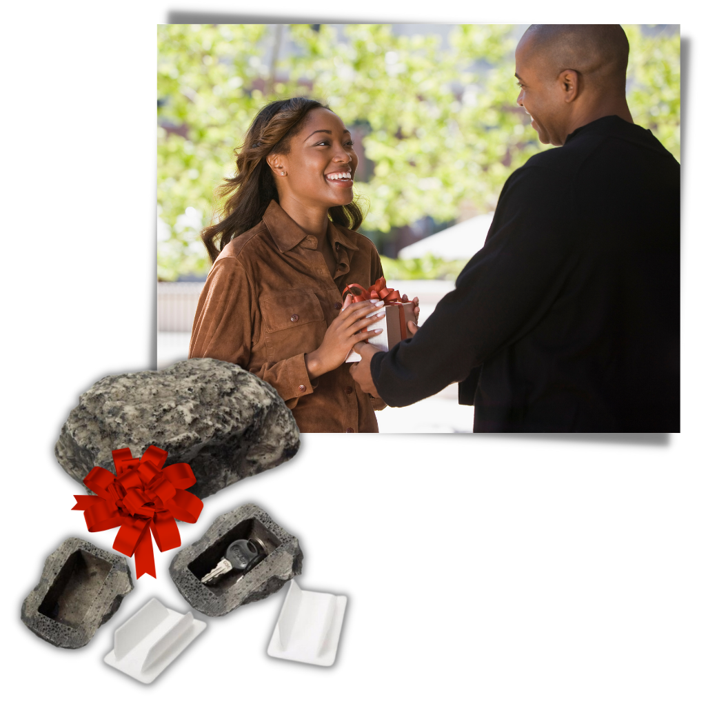 Falsk stein for å gjemme nøkler - Ozerty