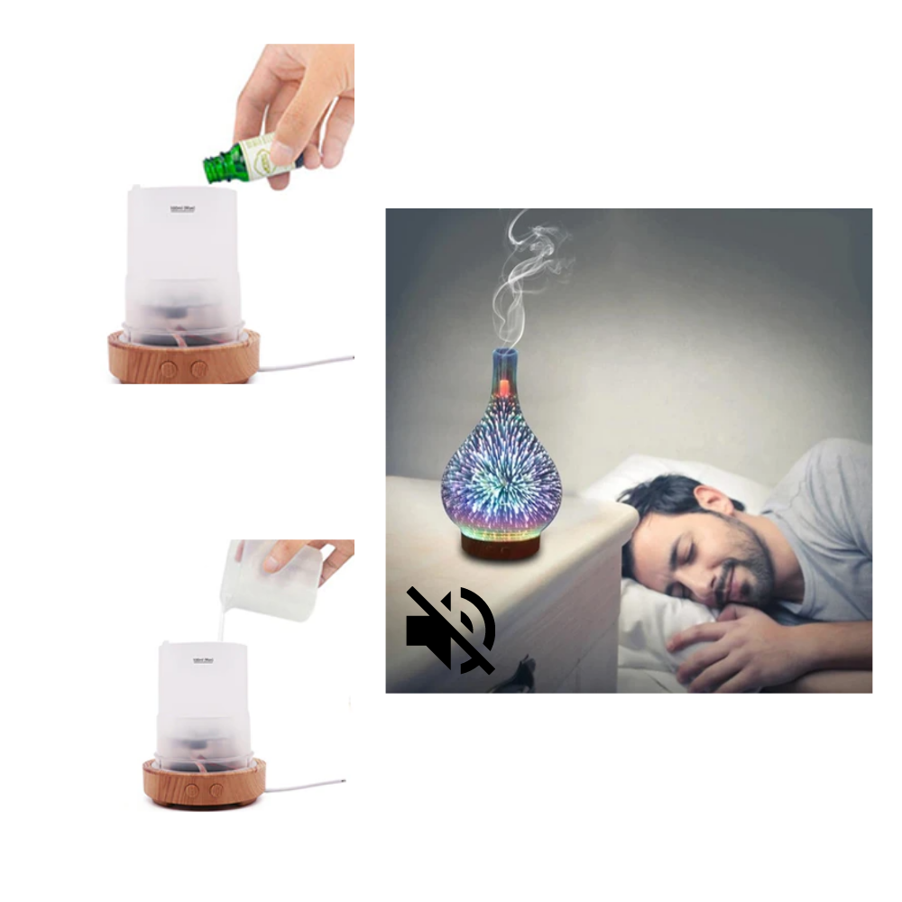 Vaseformet eterisk olje diffuser med fyrverkeri mønster - Ozerty