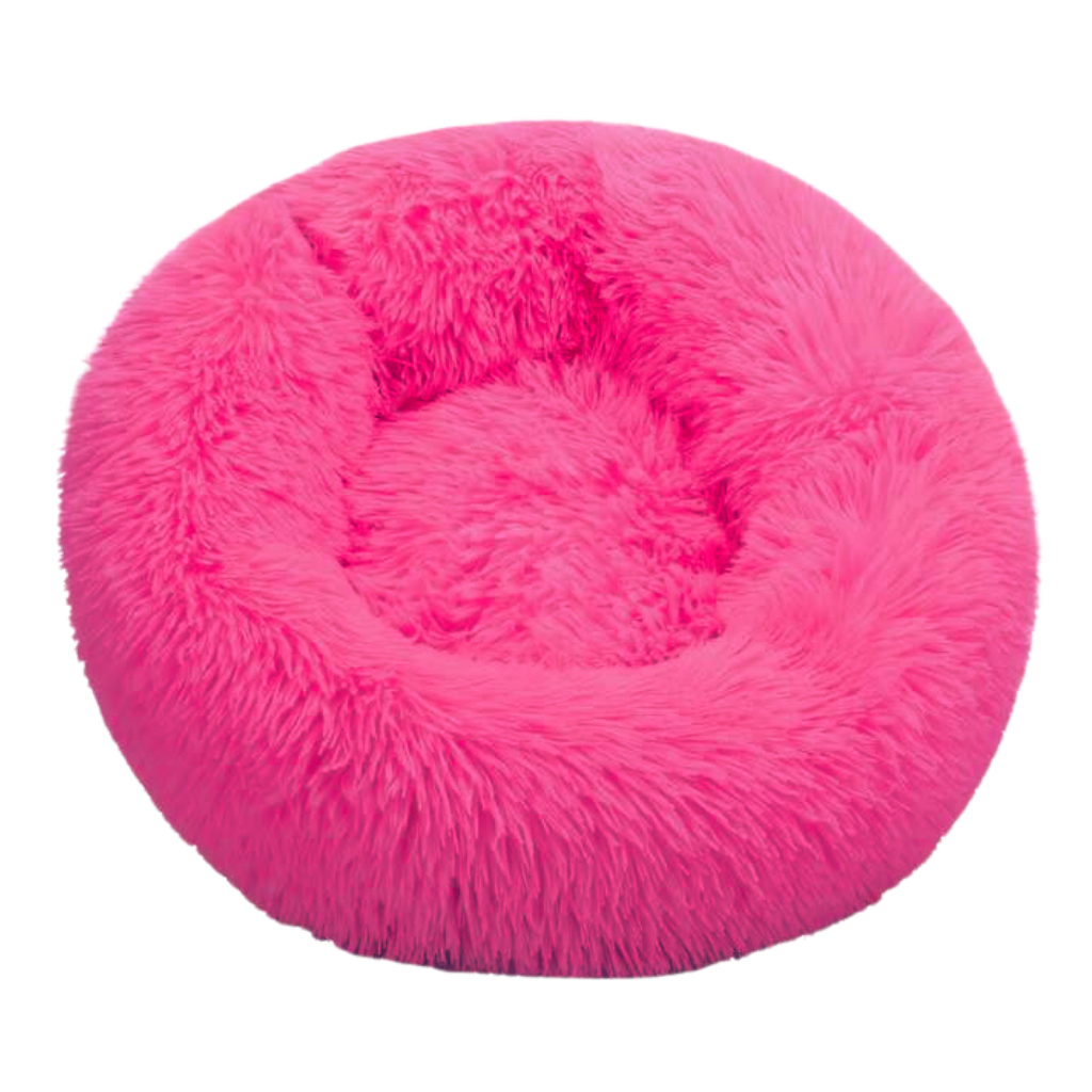 Donut pet bed in fluffy plush