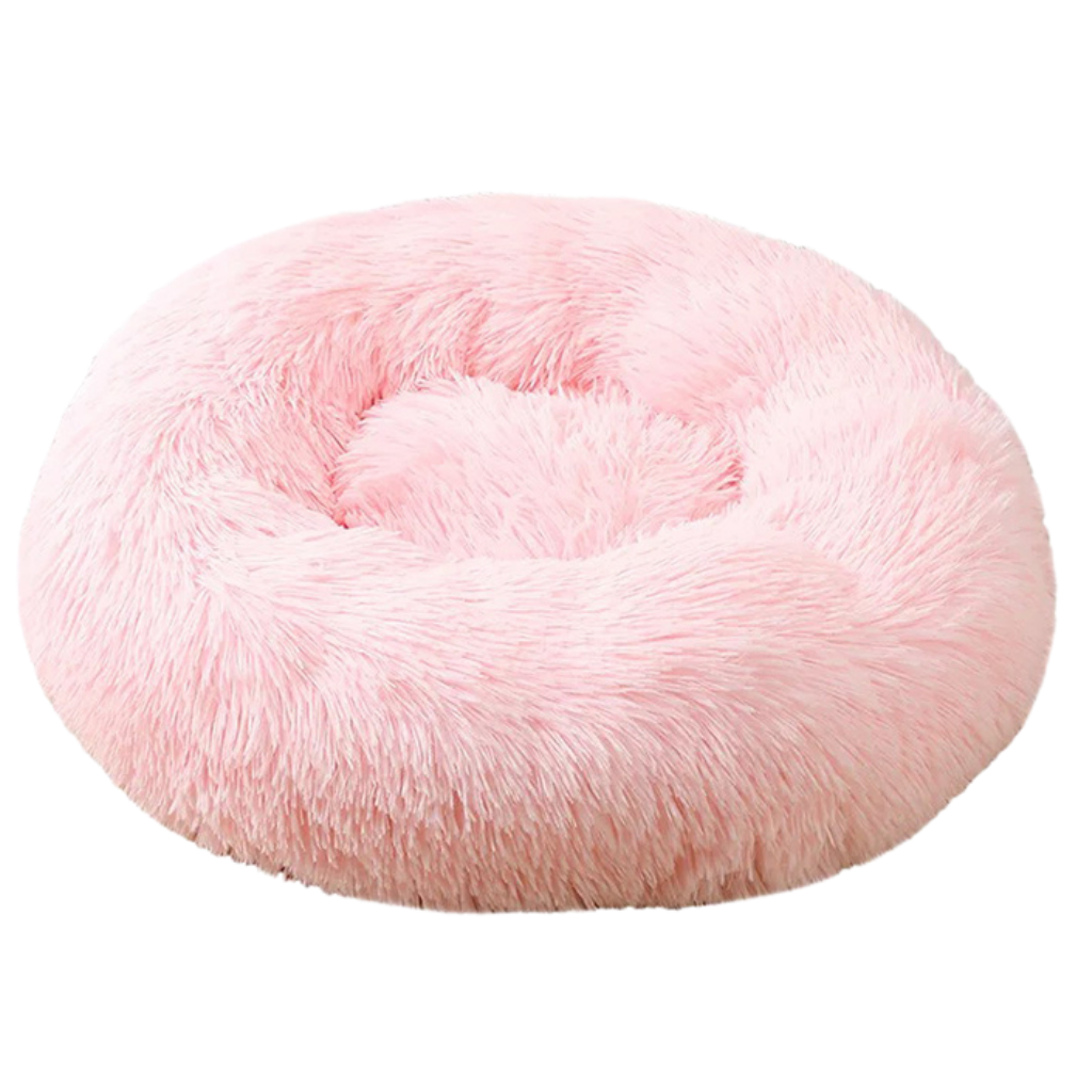 Donut pet bed in fluffy plush