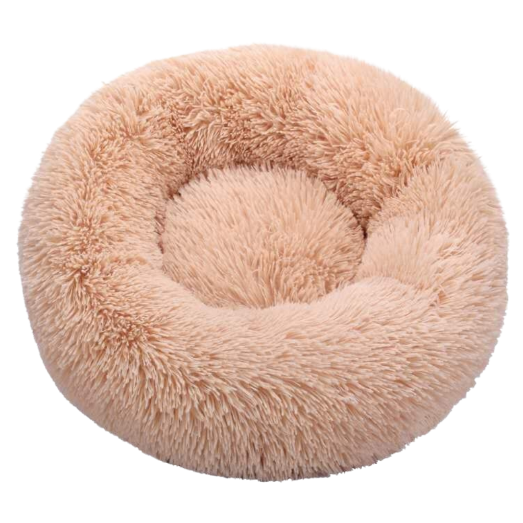 Donut pet bed in fluffy plush