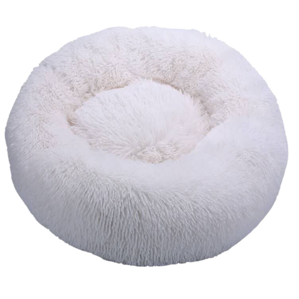 Donut pet bed in fluffy plush