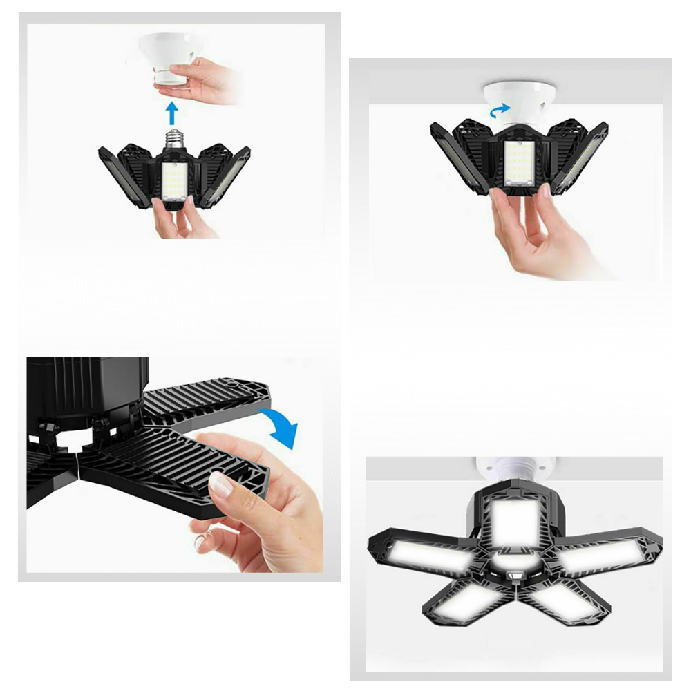 Garasjelys med 5 sammenleggbare paneler - Ozerty