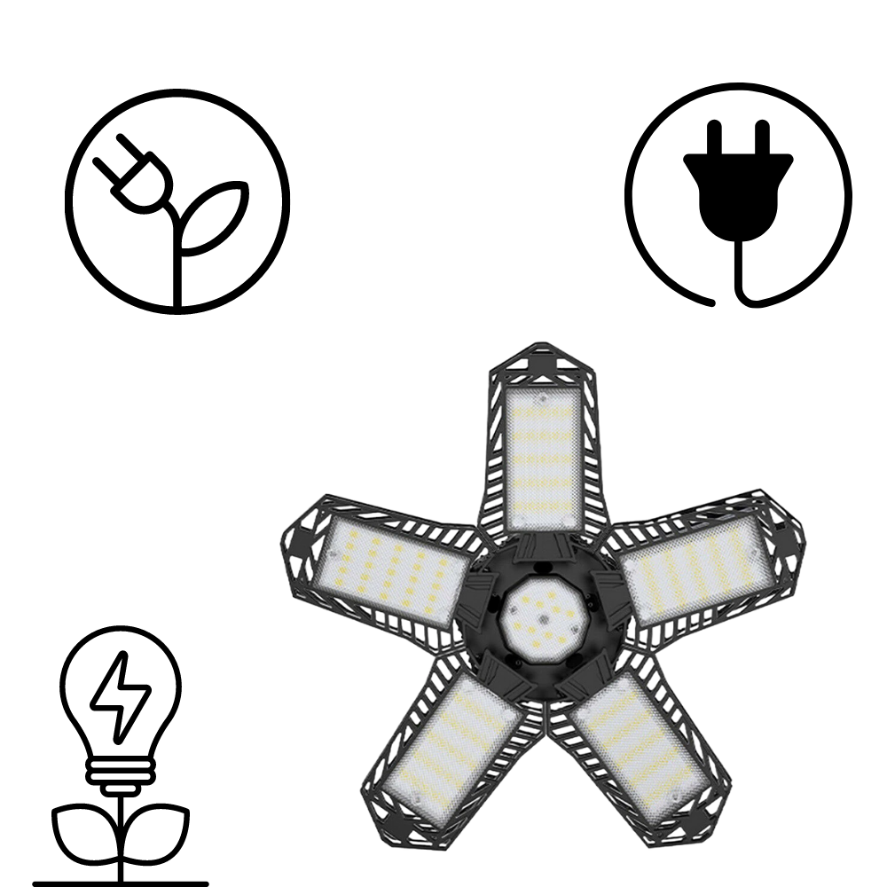 Garasjelys med 5 sammenleggbare paneler - Ozerty