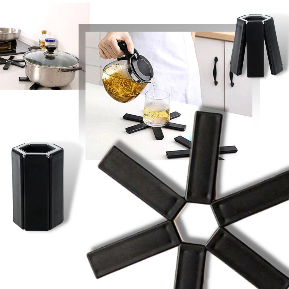 Sammenleggbar sekskantet gryteunderlag - Ozerty