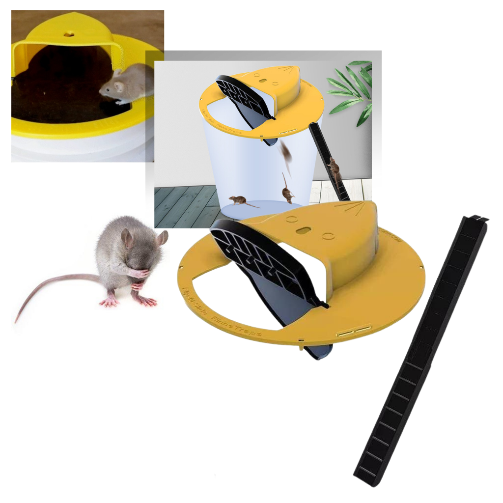 Bucket Mouse Trap - Reusable Flip Slide Lid with Mouse Catcher