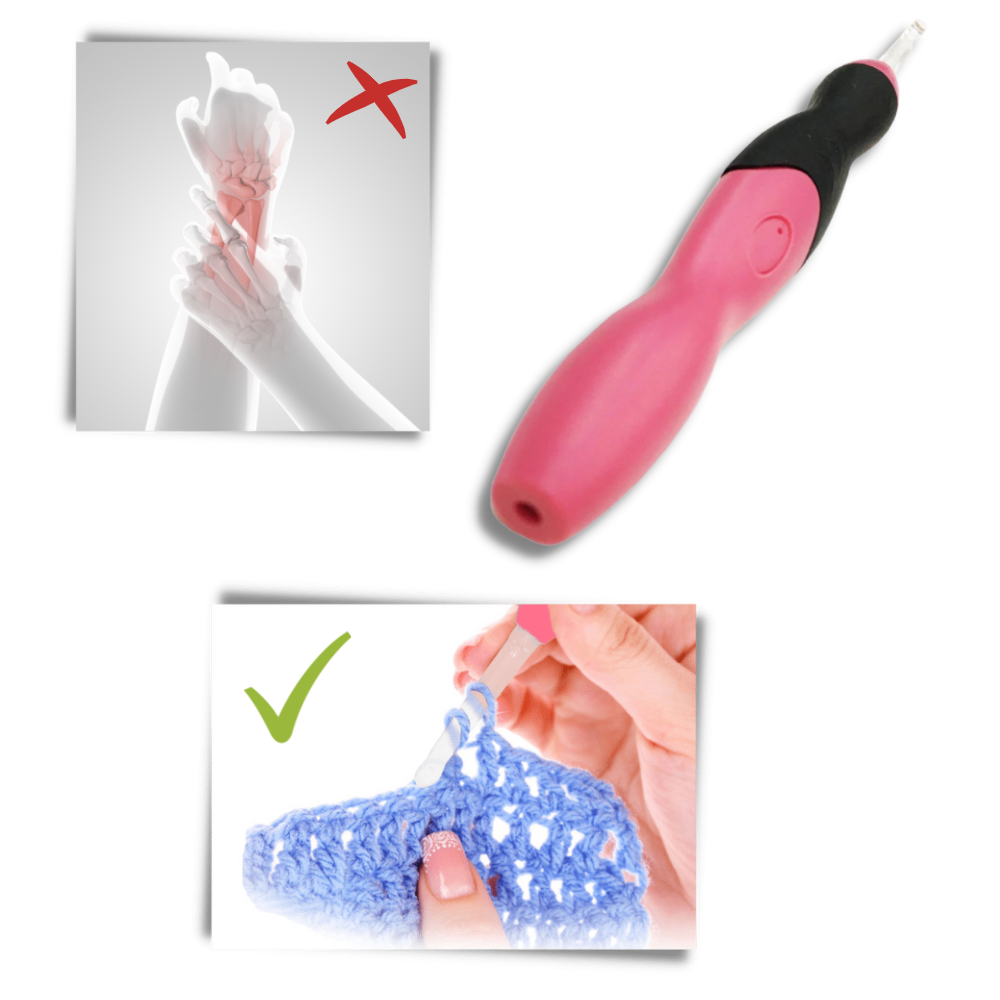 Sett med ergonomiske LED heklenåler - Ozerty