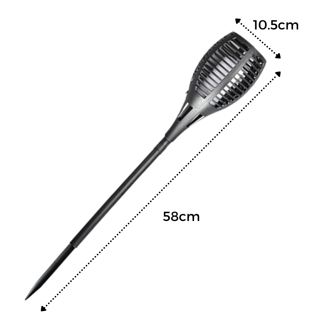 LED solcelle fakkel med flimrende flamme - Ozerty