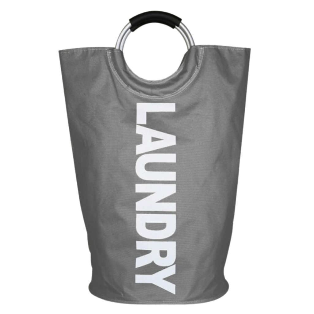 Collapsible laundry basket with handle