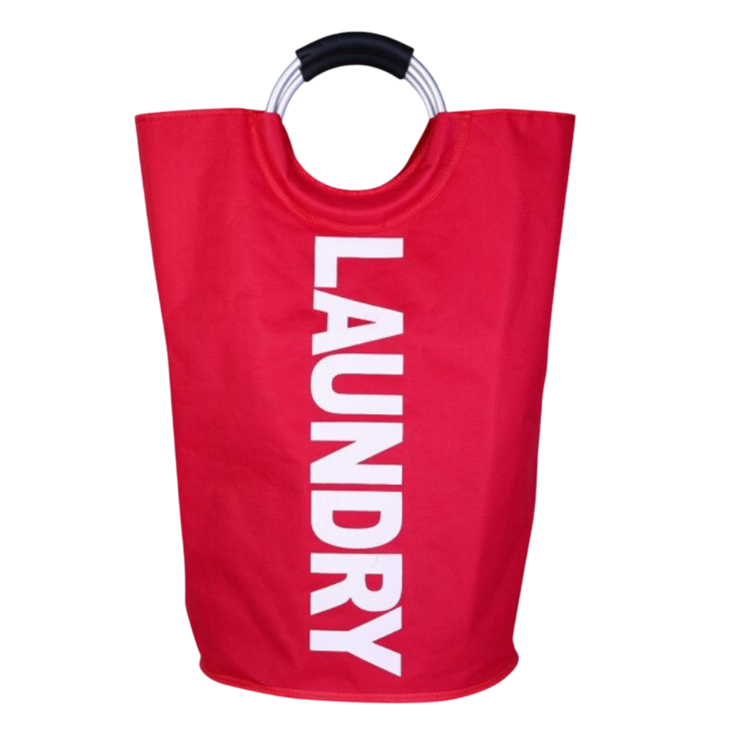 Collapsible laundry basket with handle