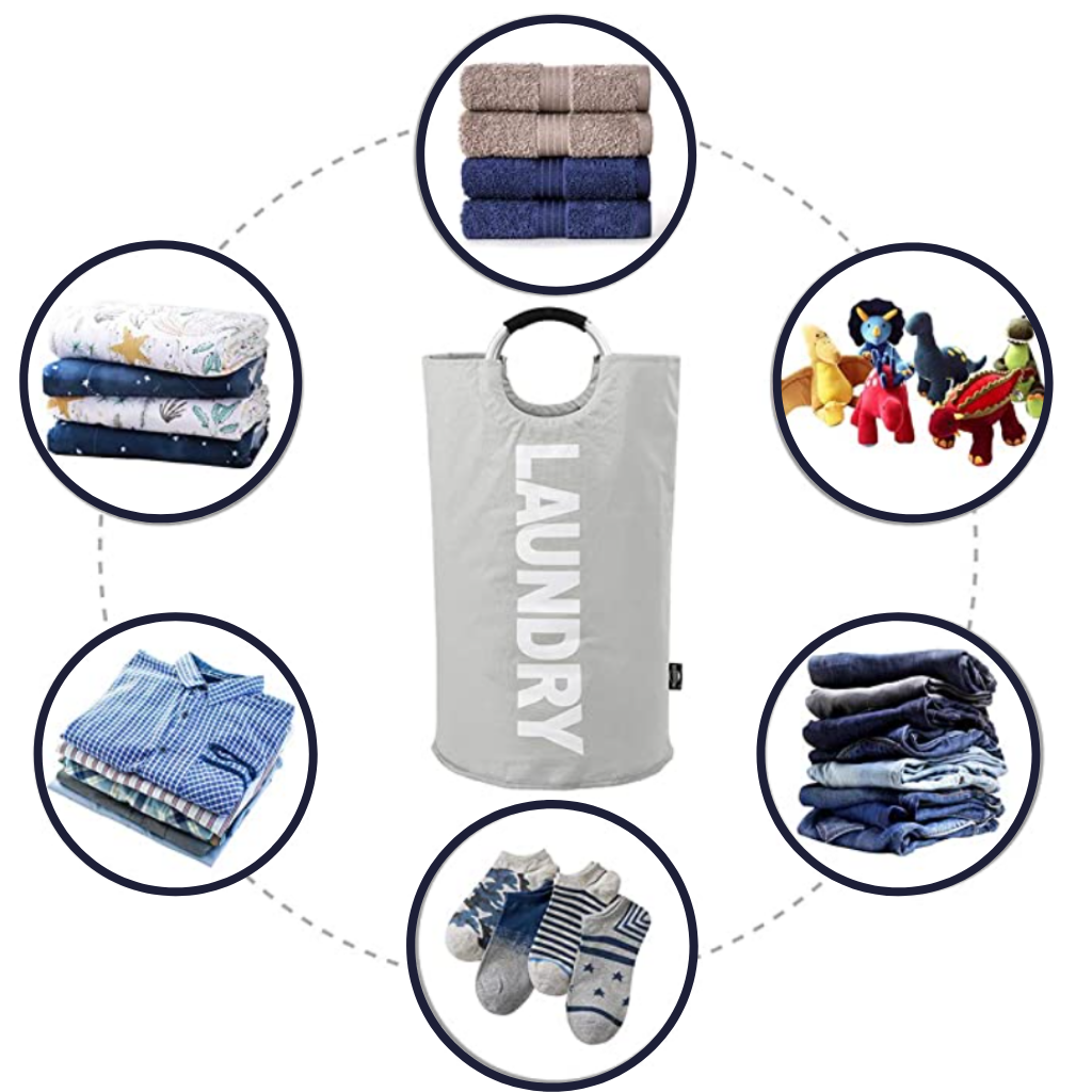 Sammenleggbar skittentøyskurv med håndtak - Ozerty