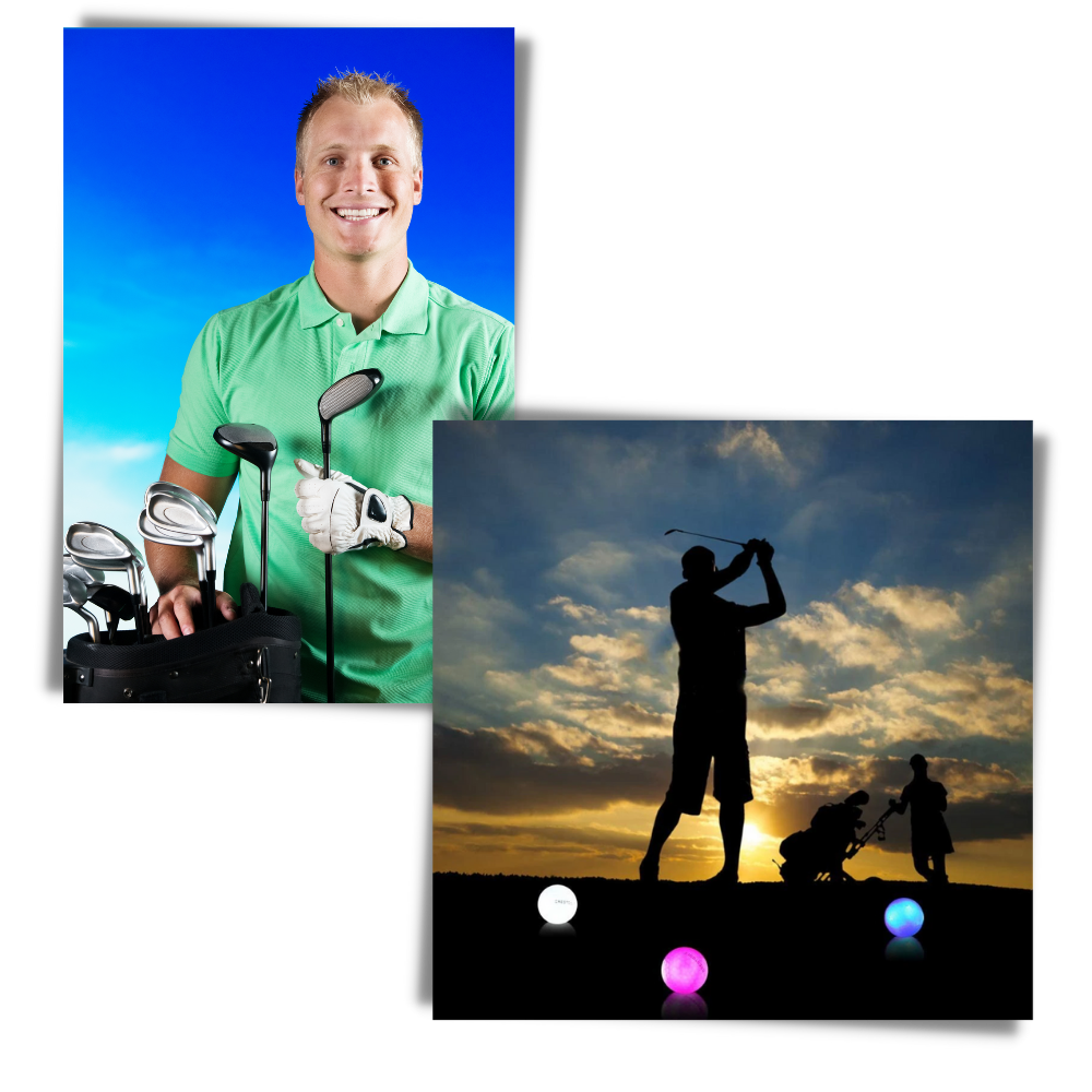 Pakke med 6 golfballer med LED-lys - Ozerty