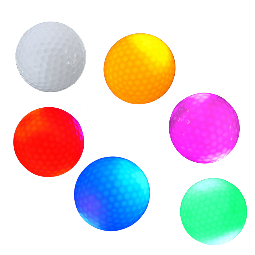 Pack of 6 golf balls with LED lights