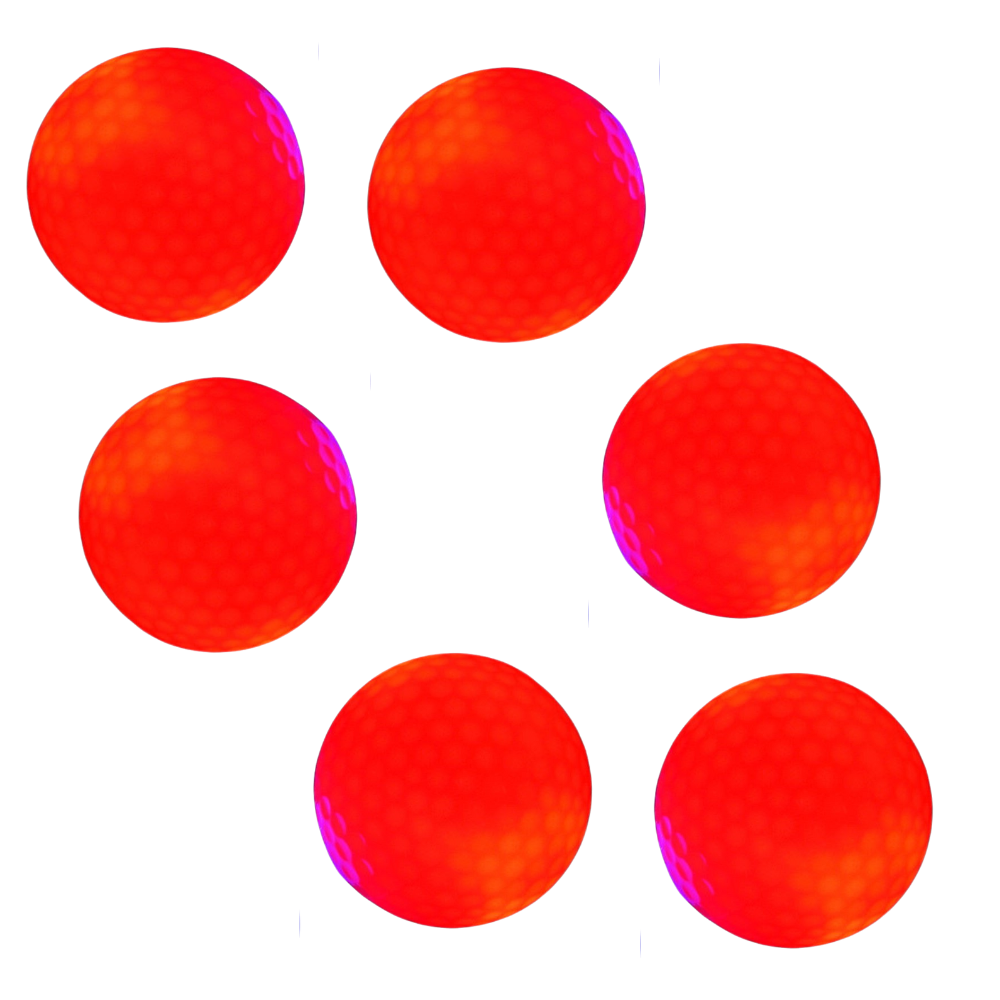 Pack of 6 golf balls with LED lights