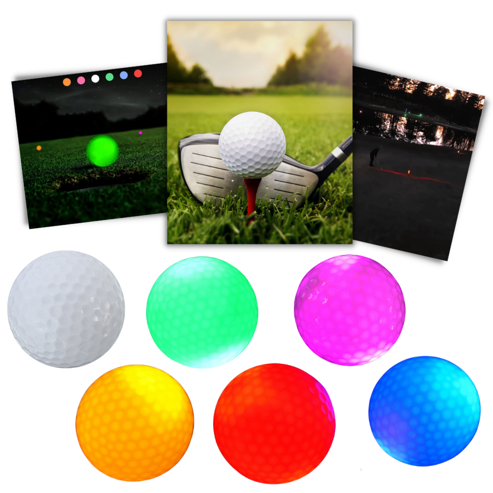 Pakke med 6 golfballer med LED-lys  - Ozerty
