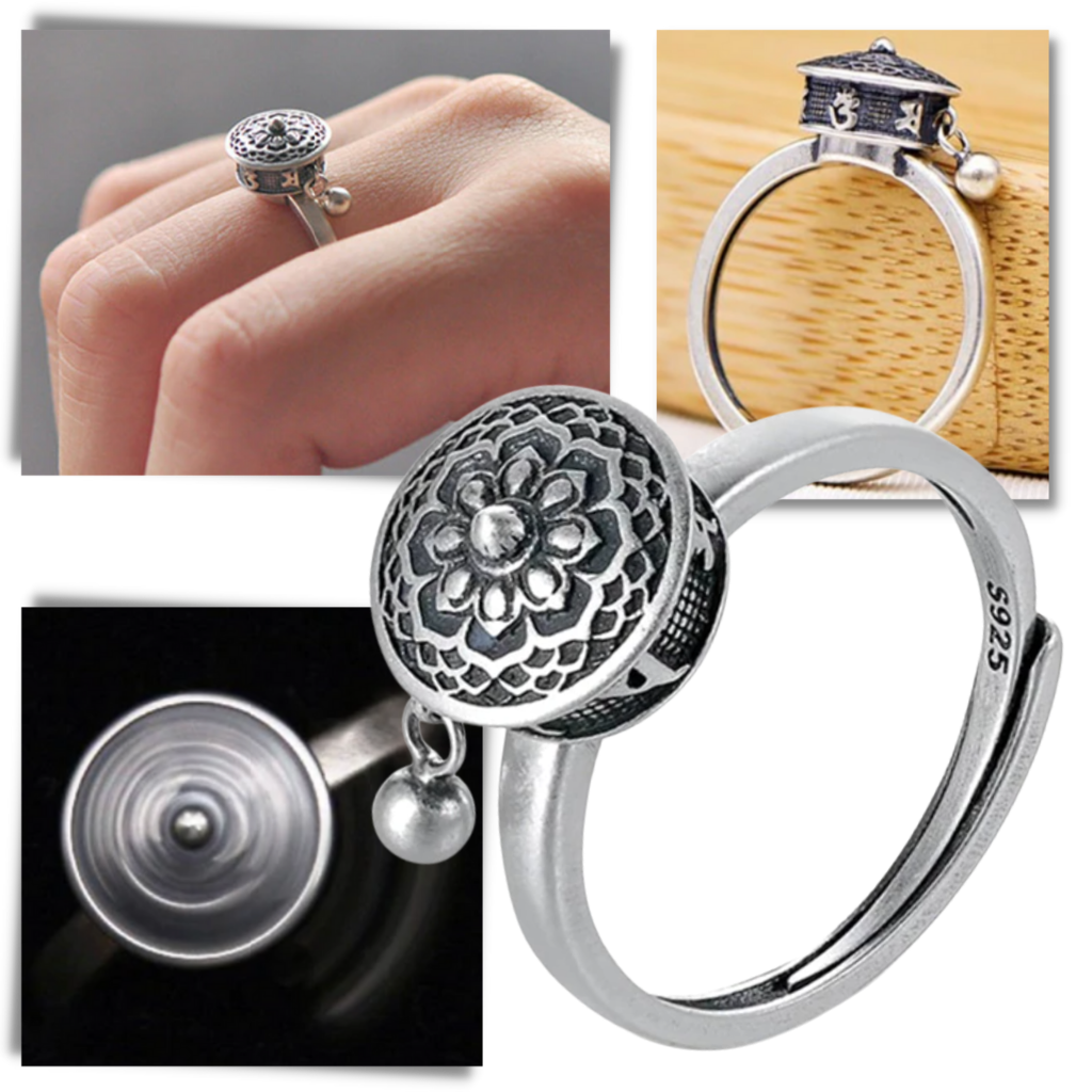 Spinnende buddhistisk mantra ring for kvinner - Ozerty