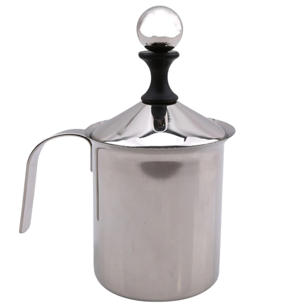 Manuell håndholdt skummer i rustfritt stål 400ml - Ozerty