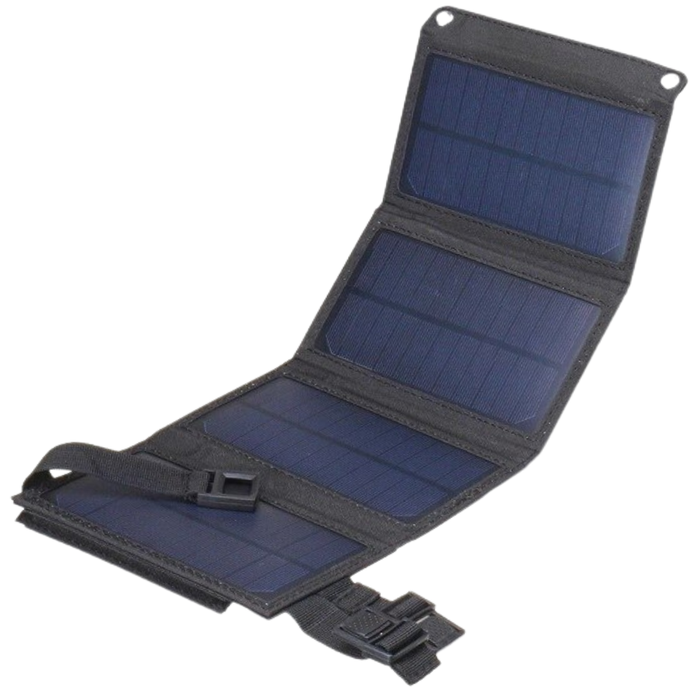 Bærbar solcellelader med 2 USB-porter - Ozerty