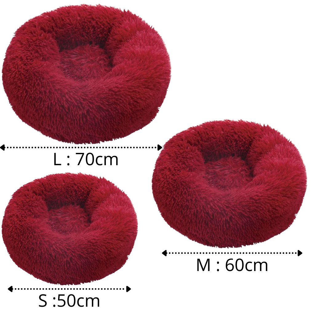 Smultring kjæledyrseng i fluffy plysj - Ozerty