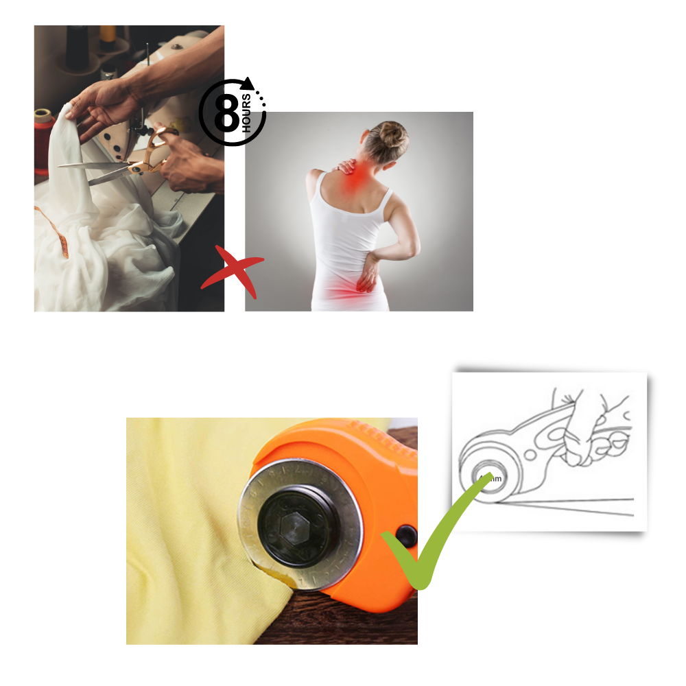 Stoffkutter med fem 45mm blader - Ozerty