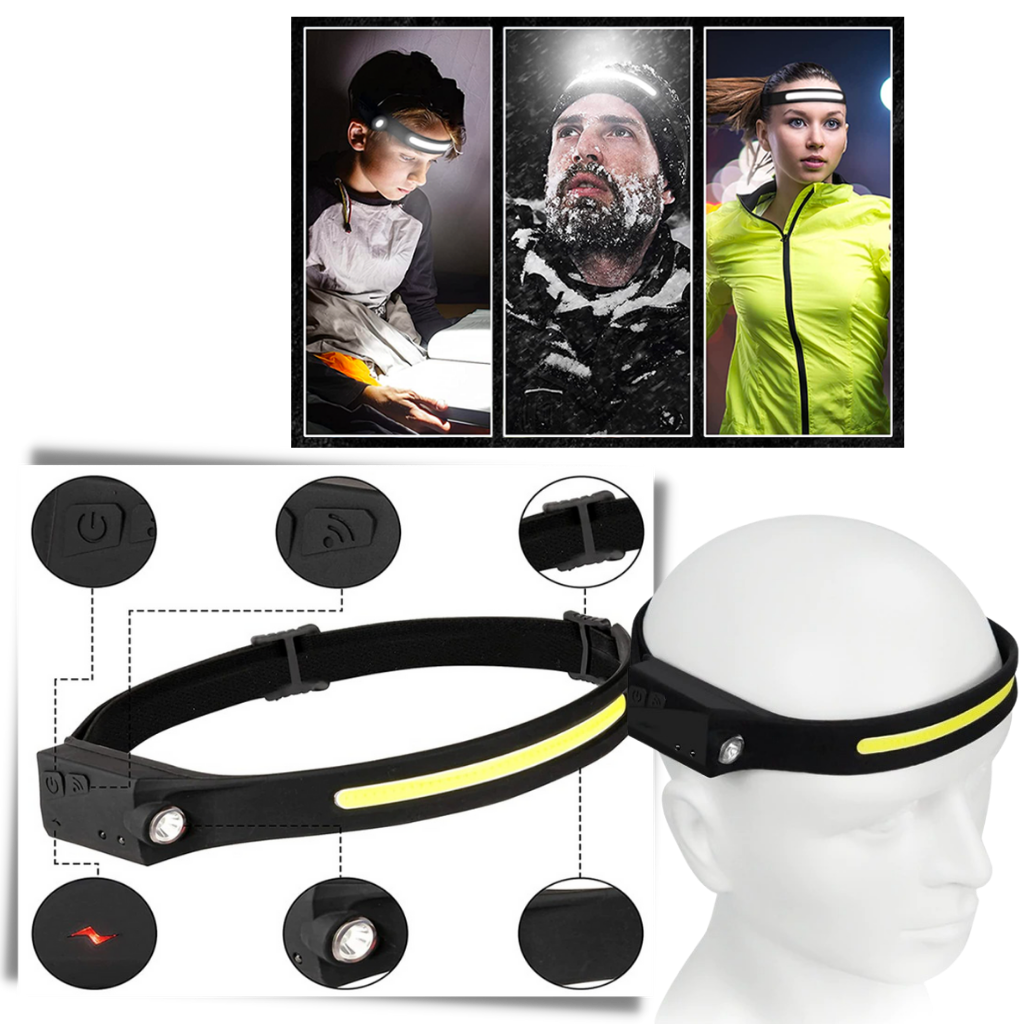 Oppladbar LED-hodelykt  - Ozerty