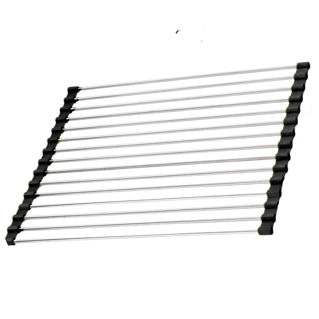 Roll-up stand in stainless steel for dishes and food