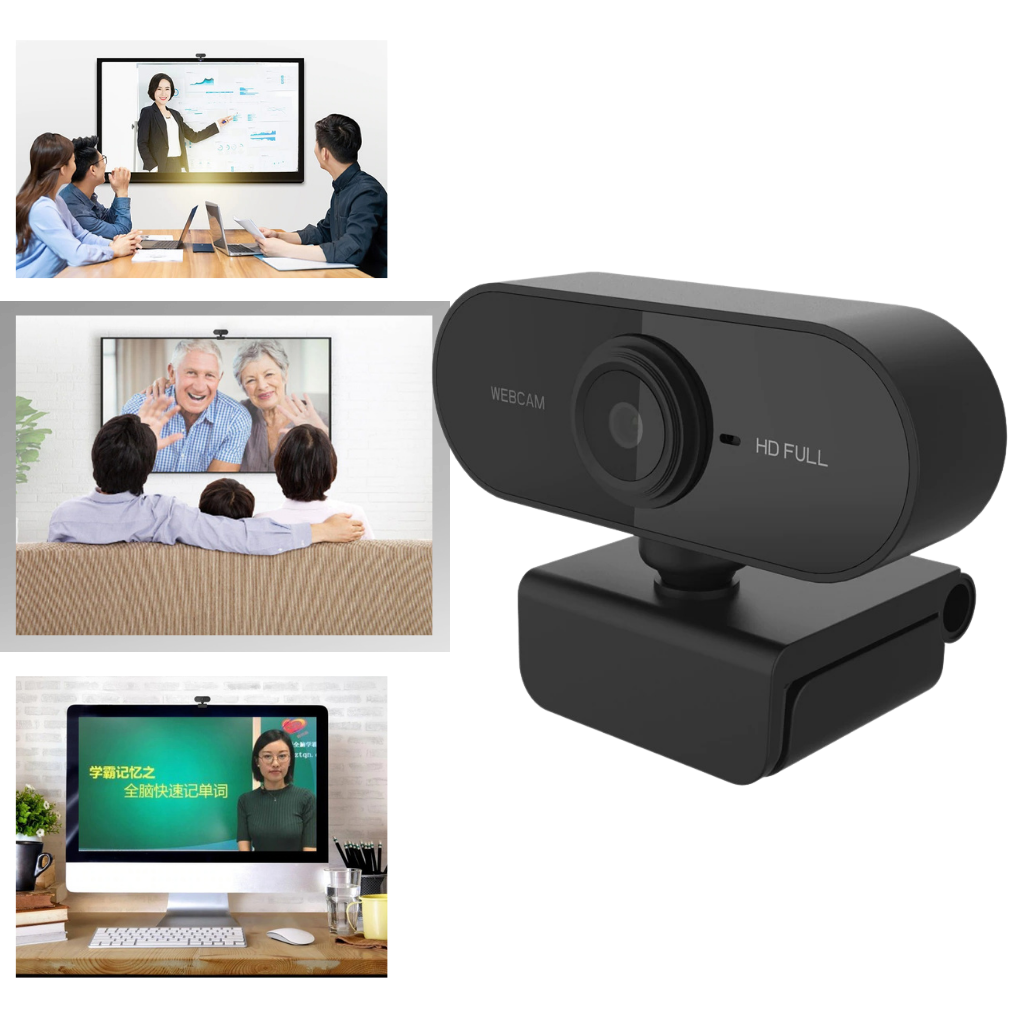 Roterende 1080p HD USB-webkamera med mikrofon - Ozerty