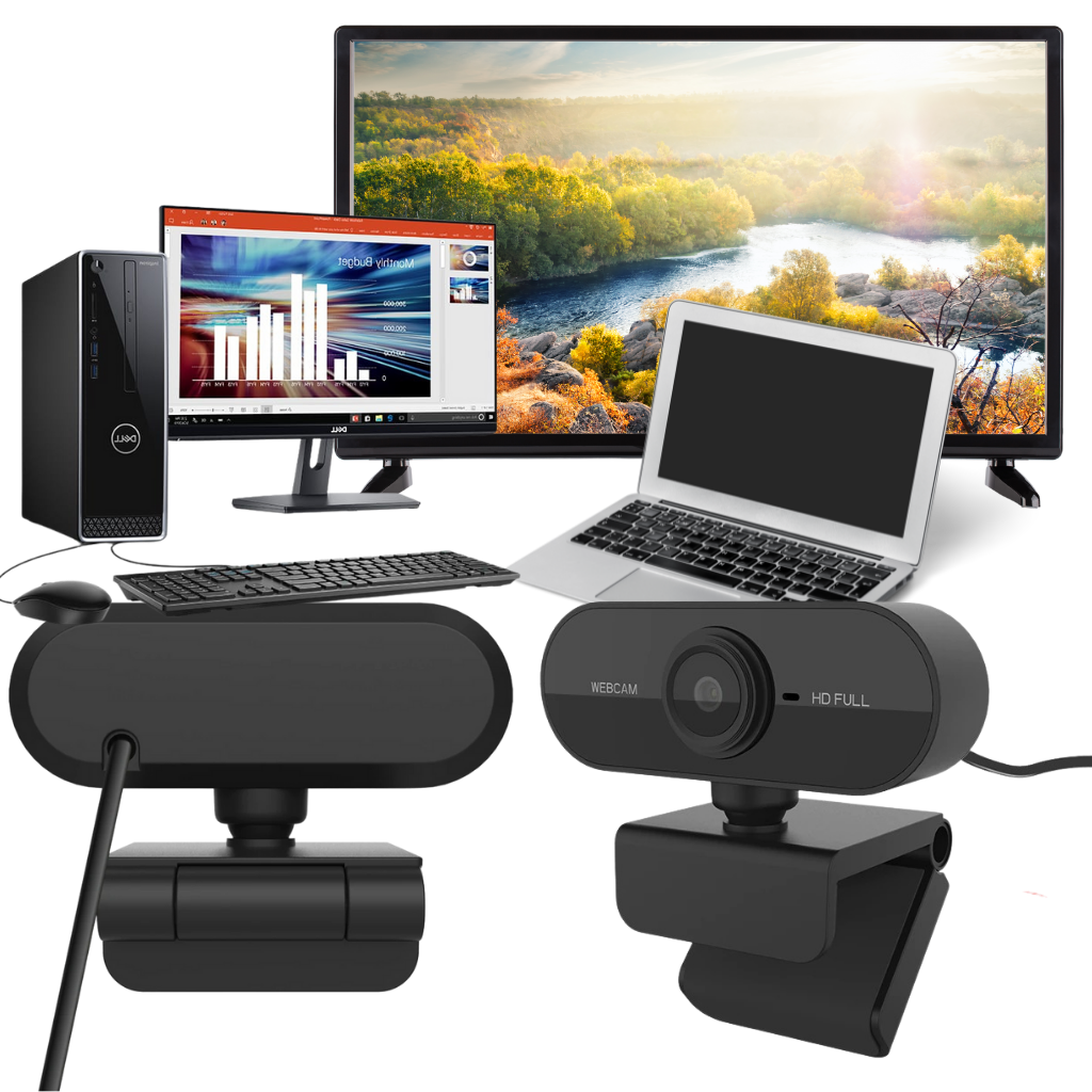 Roterende 1080p HD USB-webkamera med mikrofon - Ozerty
